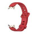 For Xiaomi Mi Band 8 Mijobs Flat Hole Breathable Silicone Watch Band(Red+Light Gold)