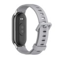 For Xiaomi Mi Band 8 Mijobs Flat Hole Breathable Silicone Watch Band(Grey+Silver)