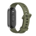 For Xiaomi Mi Band 8 Mijobs Flat Hole Breathable Silicone Watch Band(Army Green+Silver)