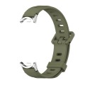 For Xiaomi Mi Band 8 Mijobs Flat Hole Breathable Silicone Watch Band(Army Green+Silver)