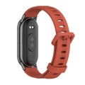For Xiaomi Mi Band 8 Mijobs Flat Hole Breathable Silicone Watch Band(Orange+Black)