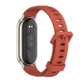 For Xiaomi Mi Band 8 Mijobs Flat Hole Breathable Silicone Watch Band(Orange+Light Gold)