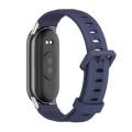 For Xiaomi Mi Band 8 Mijobs Flat Hole Breathable Silicone Watch Band(Midnight Blue+Silver)