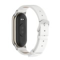 For Xiaomi Mi Band 8 Mijobs Microfiber PU Leather Watch Band(White Silver)