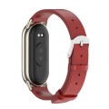 For Xiaomi Mi Band 8 Mijobs Microfiber PU Leather Watch Band(Red Light Gold)