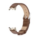 For Xiaomi Mi Band 8 Mijobs Microfiber PU Leather Watch Band(Brown Light Gold)