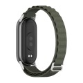 For Xiaomi Mi Band 8 Mijobs Nylon Breathable Watch Band(Green Silver)