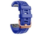 For Garmin Fenix 7S / 6S Pro / 5S Plus 20mm Rose Gold Buckle Silicone Watch Band(Blue)
