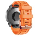 For Garmin Fenix 7S / 6S Pro / 5S Plus 20mm Rose Gold Buckle Silicone Watch Band(Orange)