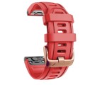 For Garmin Fenix 7S / 6S Pro / 5S Plus 20mm Rose Gold Buckle Silicone Watch Band(Red)