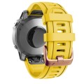 For Garmin Fenix 7S / 6S Pro / 5S Plus 20mm Rose Gold Buckle Silicone Watch Band(Yellow)