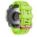 For Garmin Fenix 7S / 6S Pro / 5S Plus 20mm Rose Gold Buckle Silicone Watch Band(Green)