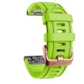 For Garmin Fenix 7S / 6S Pro / 5S Plus 20mm Rose Gold Buckle Silicone Watch Band(Green)