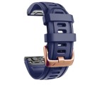 For Garmin Fenix 7S / 6S Pro / 5S Plus 20mm Rose Gold Buckle Silicone Watch Band(Dark Blue)