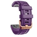 For Garmin Fenix 7S / 6S Pro / 5S Plus 20mm Rose Gold Buckle Silicone Watch Band(Purple)