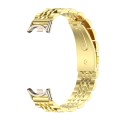 For Xiaomi Mi Band 8 Mijobs Seven Bead Stainless Steel Watch Band(Gold+Light Gold)