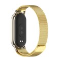For Xiaomi Mi Band 8 Mijobs Milan Magnetic Metal Stainless Steel Watch Band(Gold+Light Gold)