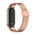 For Xiaomi Mi Band 8 Mijobs Milan Buckle Metal Stainless Steel Watch Band(Rose Gold+Light Gold)