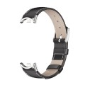 For Xiaomi Mi Band 8 Mijobs Genuine Leather Watch Band(Black Silver)