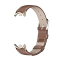 For Xiaomi Mi Band 8 Mijobs Genuine Leather Watch Band(Brown Light Gold)