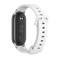 For Xiaomi Mi Band 8 Mijobs Silicone Breathable Watch Band(White Silver)