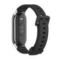 For Xiaomi Mi Band 8 Mijobs Silicone Breathable Watch Band(Black Silver)