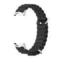 For Xiaomi Mi Band 8 Mijobs Marine Silicone Breathable Watch Band(Black Silver)