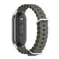 For Xiaomi Mi Band 8 Mijobs Marine Silicone Breathable Watch Band(Khaki Green Silver)