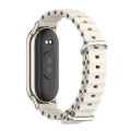 For Xiaomi Mi Band 8 Mijobs Marine Silicone Breathable Watch Band(Grey Light Gold)