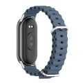For Xiaomi Mi Band 8 Mijobs Marine Silicone Breathable Watch Band(Space Blue Silver)