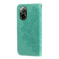 For Realme C67 4G Global 7-petal Flowers Embossing Leather Phone Case(Green)
