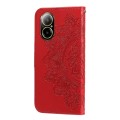 For Realme C67 4G Global 7-petal Flowers Embossing Leather Phone Case(Red)