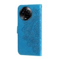 For Realme C67 5G Global / 11 5G Taiwan Version 7-petal Flowers Embossing Leather Phone Case(Blue)