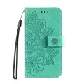For Realme C67 5G Global / 11 5G Taiwan Version 7-petal Flowers Embossing Leather Phone Case(Green)
