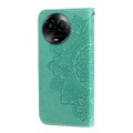 For Realme C67 5G Global / 11 5G Taiwan Version 7-petal Flowers Embossing Leather Phone Case(Green)