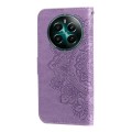 For Realme 12+ 7-petal Flowers Embossing Leather Phone Case(Light Purple)