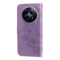 For Realme 12 5G 7-petal Flowers Embossing Leather Phone Case(Light Purple)