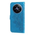 For Realme 12 5G 7-petal Flowers Embossing Leather Phone Case(Blue)