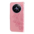 For Realme 12 5G 7-petal Flowers Embossing Leather Phone Case(Rose Gold)
