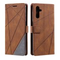 For Samsung Galaxy A54 5G Skin Feel Splicing Horizontal Flip Leather Phone Case(Brown)