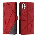 For Samsung Galaxy A05 Skin Feel Splicing Leather Phone Case(Red)