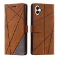 For Samsung Galaxy A05 Skin Feel Splicing Leather Phone Case(Brown)