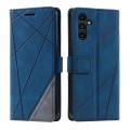 For Samsung Galaxy A05s Skin Feel Splicing Leather Phone Case(Blue)