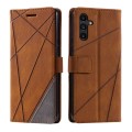 For Samsung Galaxy A05s Skin Feel Splicing Leather Phone Case(Brown)