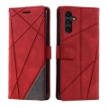 For Samsung Galaxy A15 Skin Feel Splicing Leather Phone Case(Red)