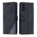 For Samsung Galaxy S24 5G Skin Feel Splicing Leather Phone Case(Black)