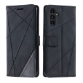 For Samsung Galaxy S24+ 5G Skin Feel Splicing Leather Phone Case(Black)