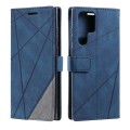 For Samsung Galaxy S24 Ultra 5G Skin Feel Splicing Leather Phone Case(Blue)