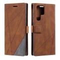 For Samsung Galaxy S24 Ultra 5G Skin Feel Splicing Leather Phone Case(Brown)