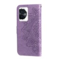 For Honor 100 7-petal Flowers Embossing Leather Phone Case(Light Purple)